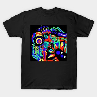 dark dogu the crimson alien knight in ecopop patterns T-Shirt